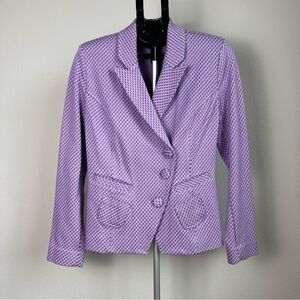 CAbi Maverick‎ Imperial Blazer Jacket Purple Pink Geometric Women M Old Money